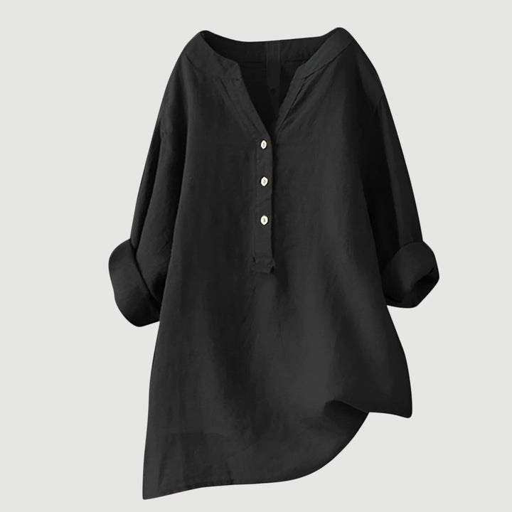 Grøn dame Aisha knapskjorte, let pasform og feminin top for komfort. Perfekt sommerskjorte.
