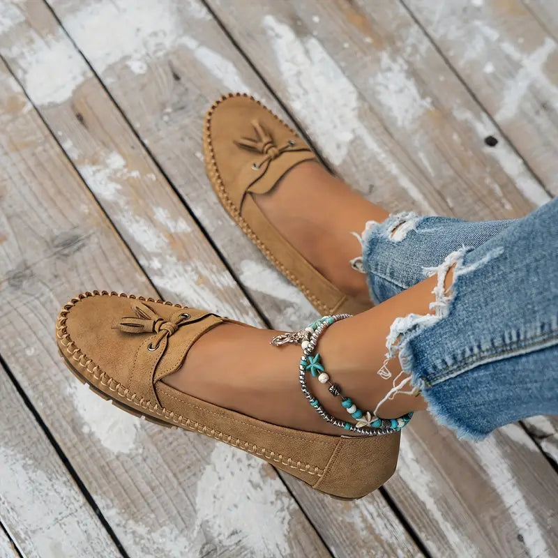 Detaljebillede af Annika dame loafers. Ergonomisk indersål, der giver fodstøtte og komfort.