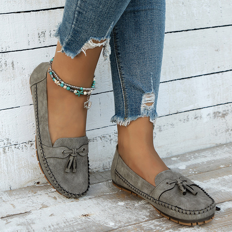 Sideprofil af Annika dame loafers. Stilfuldt ortopædisk fodtøj med slip-on design.