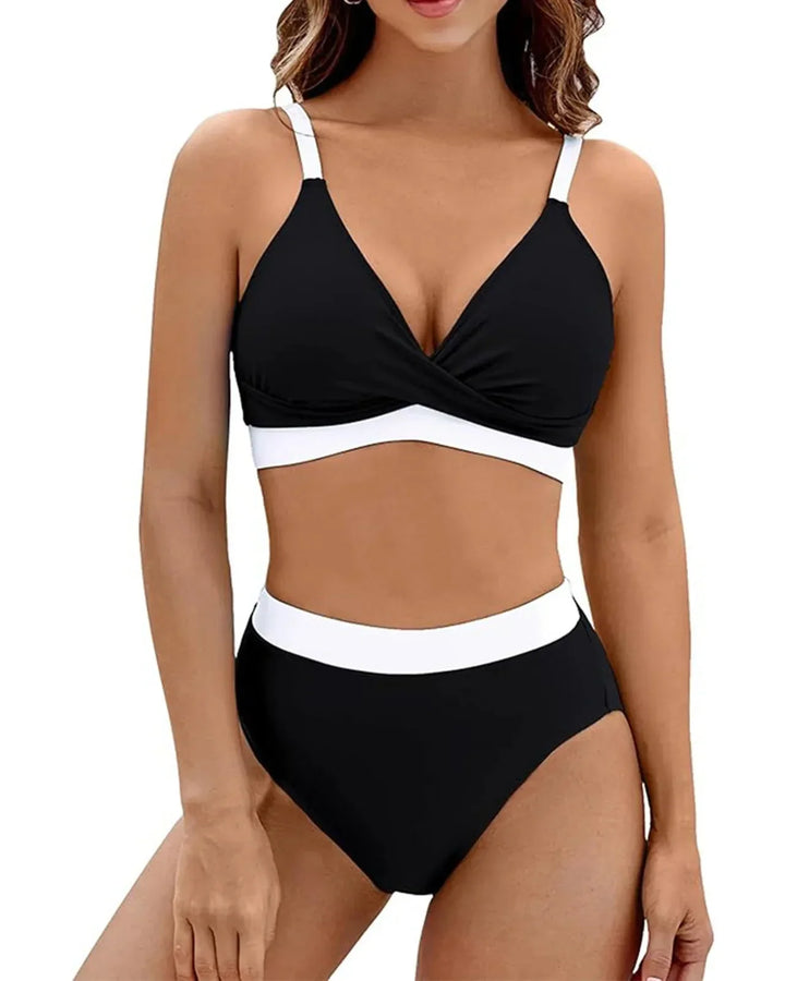 Klar til stranden: dame bikini sæt med høj talje, shaping og justerbar komfort.