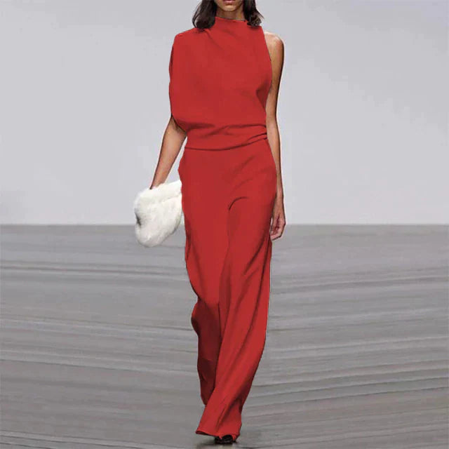 "Dame jumpsuit i elegant, ærmeløst design med let, luftig pasform. Perfekt til sommeranledninger og stilfulde udtryk."