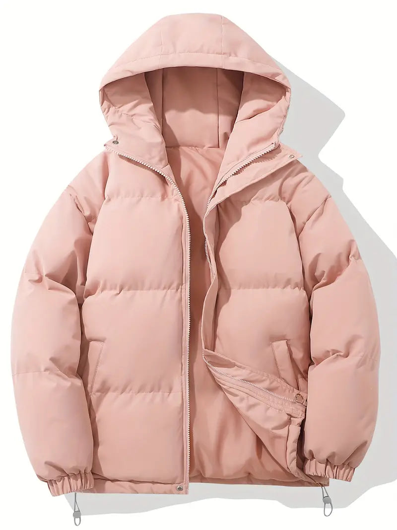 Dame langærmet vinter dunjakke med hætte i elegant design, perfekt til kolde dage.