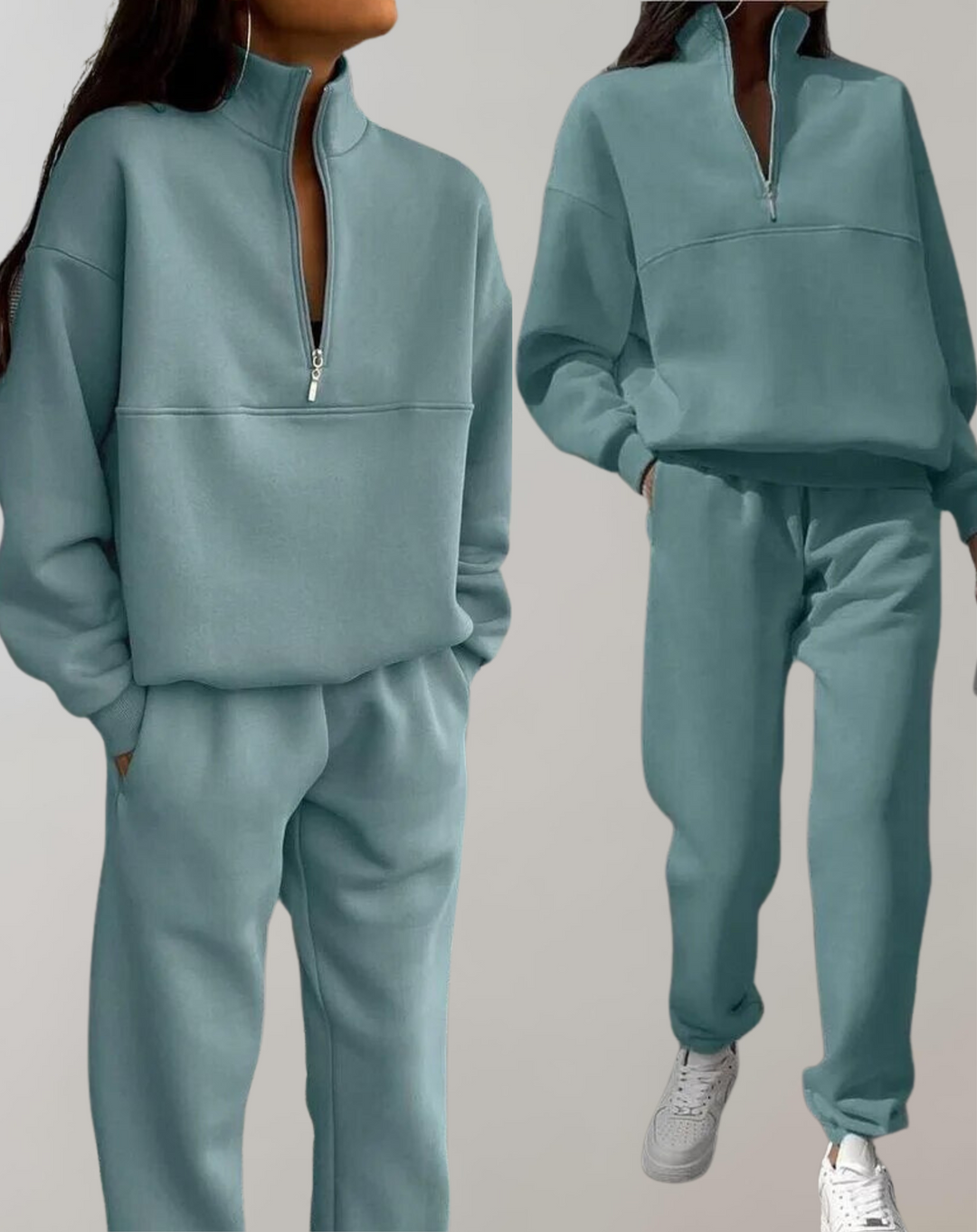 Dame Nana komfort sæt i fleece, perfekt til hygge og afslappede dage. Stilfuldt og varmt vintertøj.
