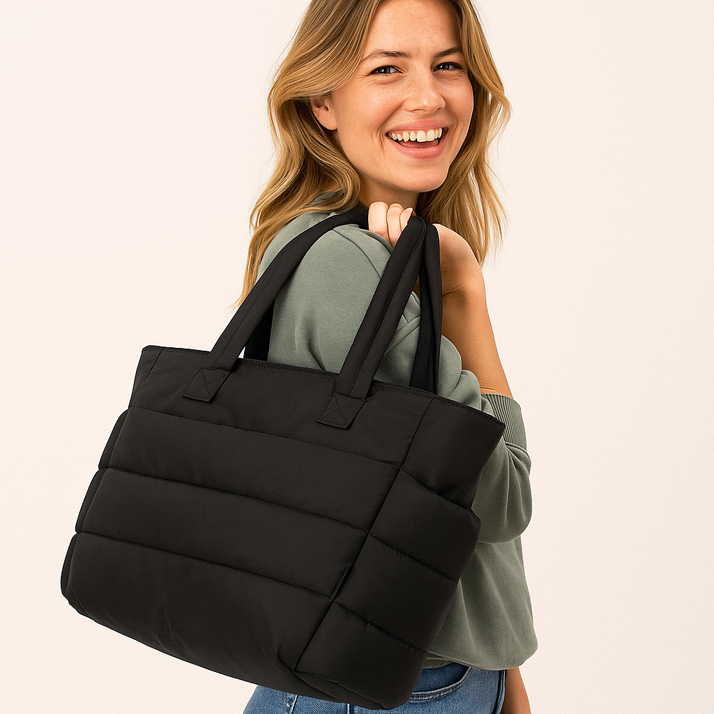Moderne dame taske, puffy stil, perfekt som hverdagstaske.