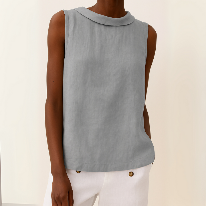 Dame ærmeløs rullekrave top, elegant stil til sommer og fest.