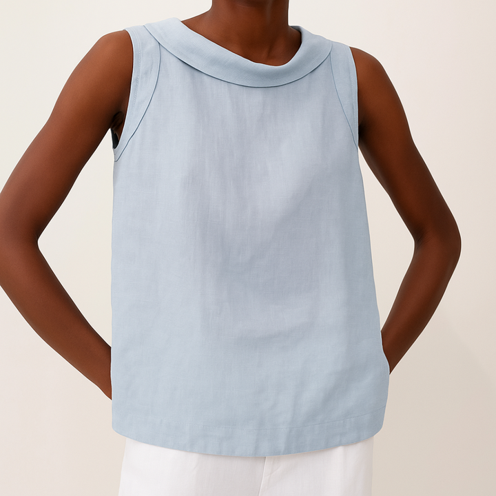 Stilfuld dame rullekrave top, der fuldender ethvert elegant outfit med lethed.