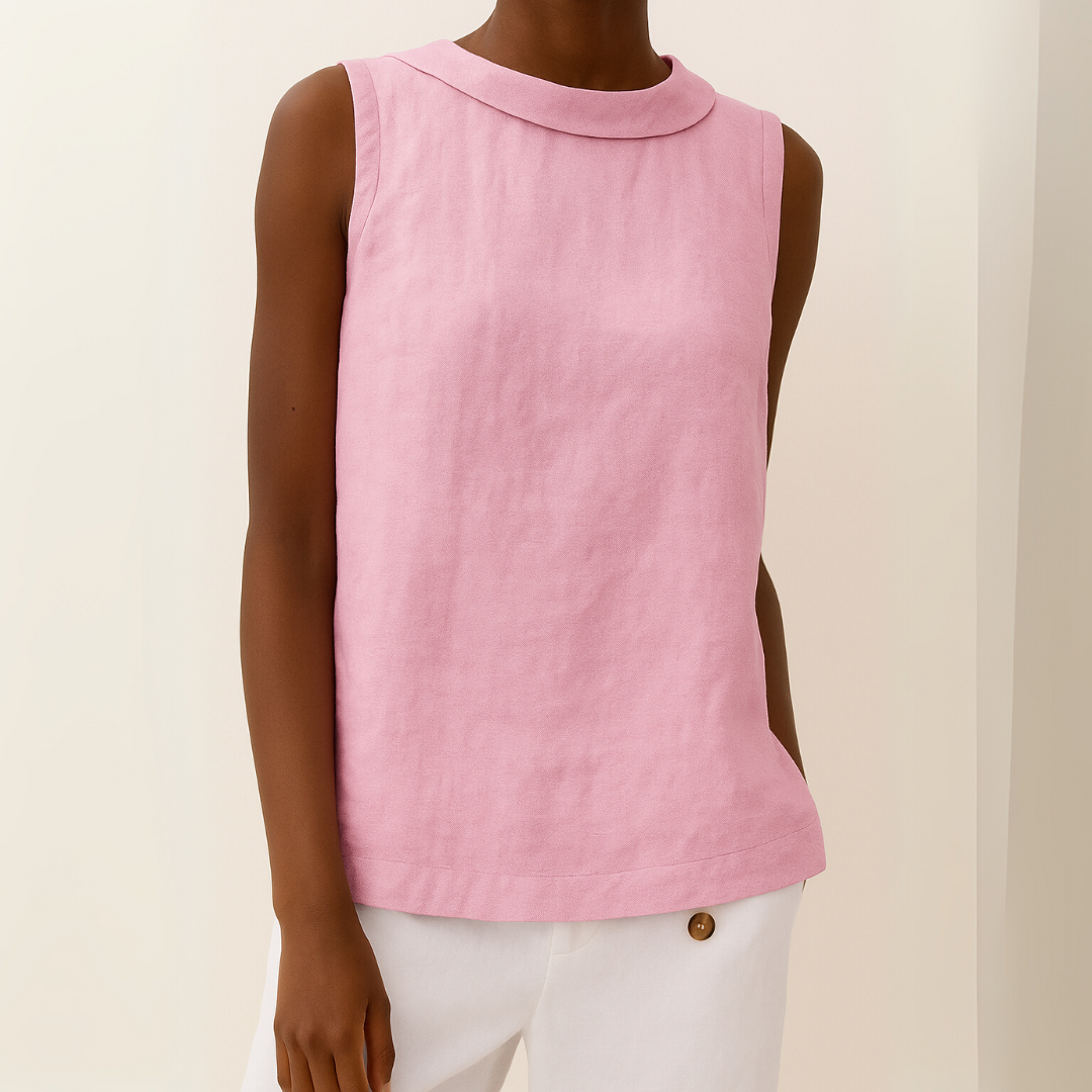 Blød og komfortabel ærmeløs sommertop, essentiel for en elegant garderobe.