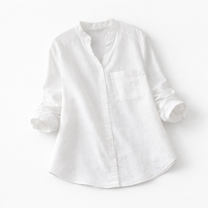Dame skjorte med løs pasform og lange ærmer til hverdag og elegant stil.