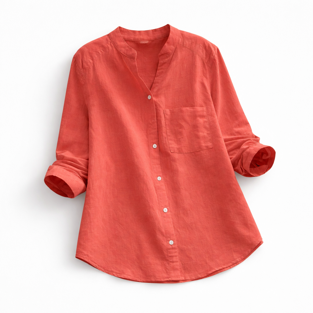 Alsidig dameskjorte med løs pasform og lange ærmer; perfekt til klassisk og minimalistisk look.