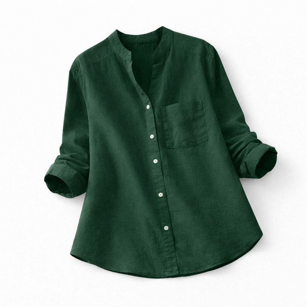Elegant, langærmet dameskjorte med løs pasform; ideel til en alsidig og klassisk garderobe.