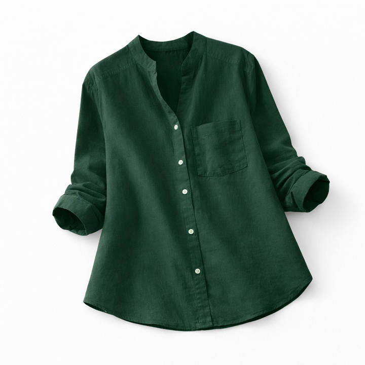 Elegant, langærmet dameskjorte med løs pasform; ideel til en alsidig og klassisk garderobe.
