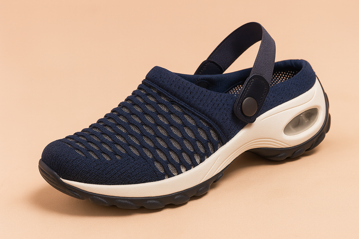 Sporty dame sandaler med avanceret air-cushion teknologi og ventilationshuller for optimal komfort.