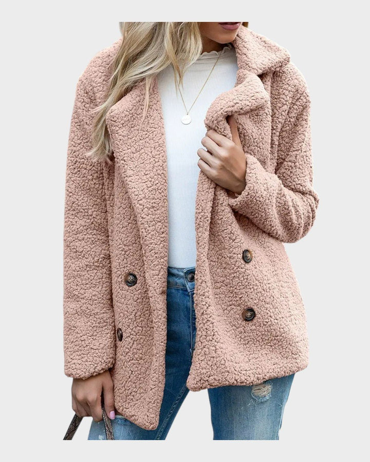 Dame polyester teddyfrakke. Varm, elegant og alsidig fleecefrakke for maksimal komfort udendørs.
