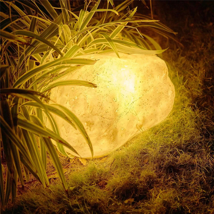 Udendørs LED Have Stenlampe - Sol & Kabel