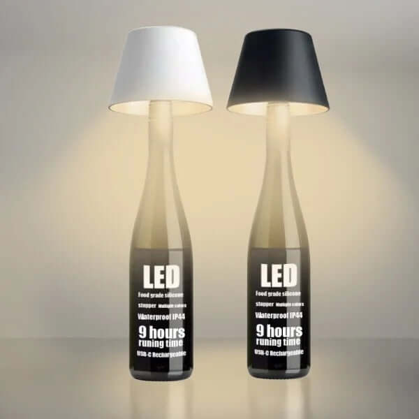 Genopladelig LED Vinflaskelampe