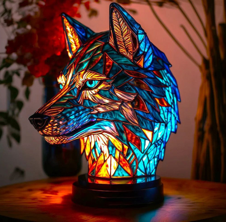 Designlampe med integreret LED, skaber en hyggelig og kunstnerisk atmosfære.