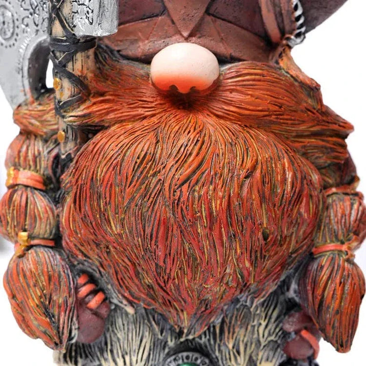 Unik viking kriger statue, et samlerobjekt inspireret af nordisk mytologi. Detaljeret harpiks dekoration.