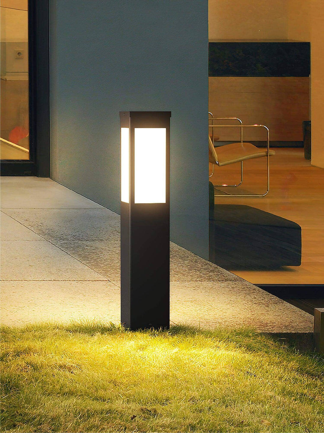 Moderne Udendørs Pullertlampe i Aluminium