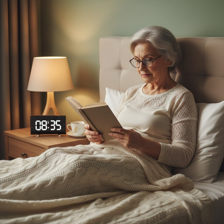 LED bordur med tydelig digital visning og automatisk lysdæmpning.
