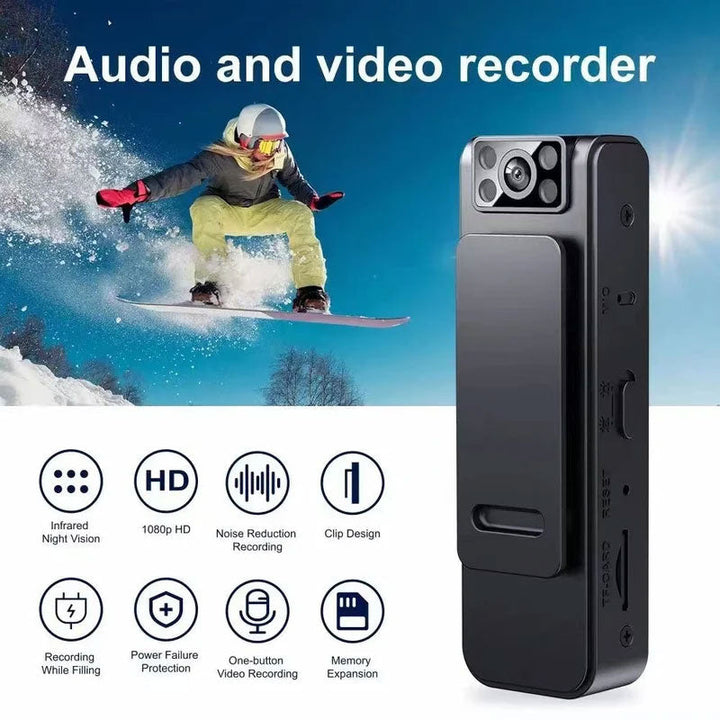 Diskret Full HD WiFi minikamera med natvision til skjult overvågning og sikkerhed i hjemmet.