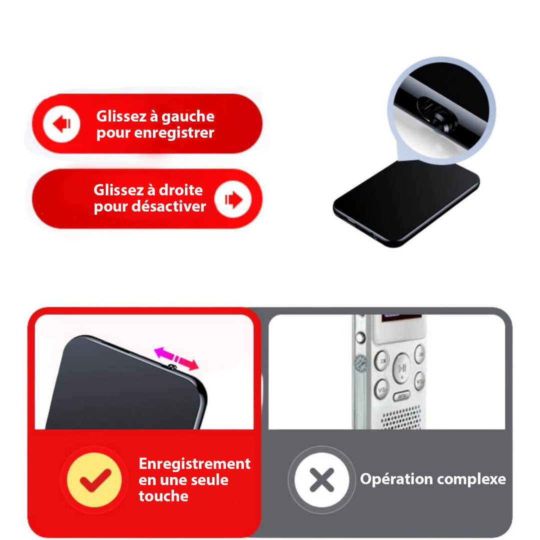 Avanceret mini spion lydoptager med mikrofon og 50 timers batteri. Ideel til diskret optagelse.