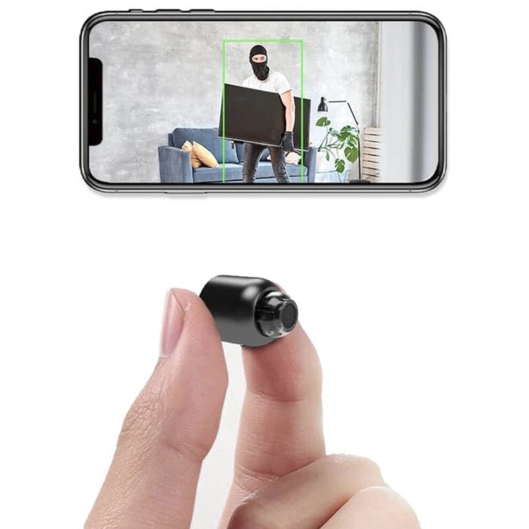 Diskret mini WiFi kamera til hjemmeovervågning med nattesyn. Ideelt trådløst sikkerhedskamera for smart hjem.