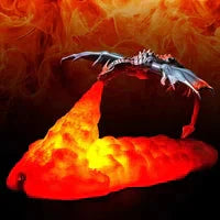 Detaljeret drage natlampe, der bringer fantasy til indretningen.