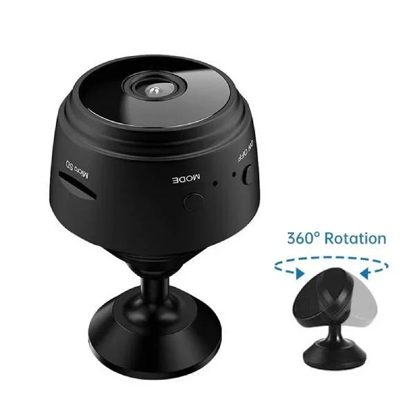 Nærbillede af Drive360 drejbart bakkamera. Kompakt, trådløst design for nem montering på bil eller trailer.