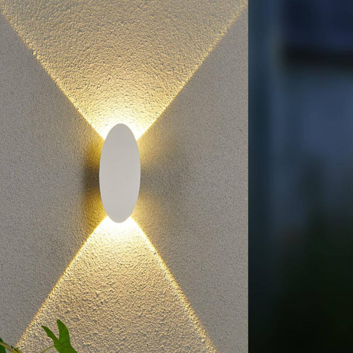 Udendørs LED Væglampe - Oval/Rektangel - 6W Varm Hvid