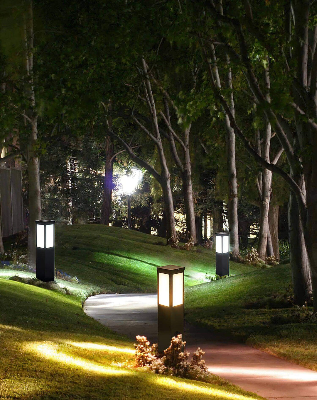 Moderne Udendørs Pullertlampe i Aluminium
