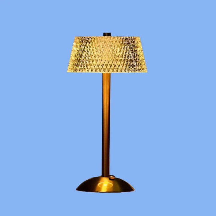 Ledningsfri krystalmetal bordlampe
