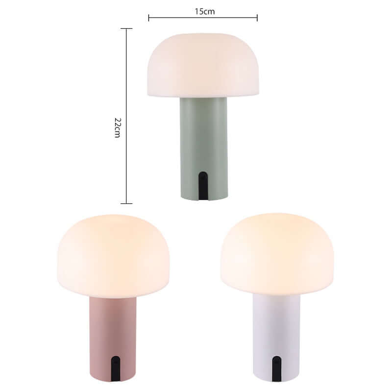 Dæmpbar Champignon Bordlampe - Trådløs LED Lampe