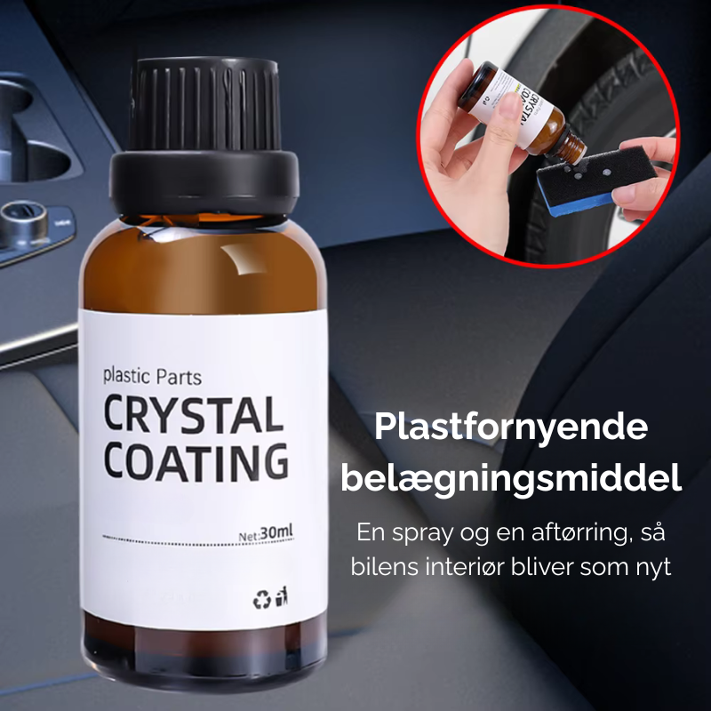 Effektiv Bilplast Restorer flaske, der beskytter og fornyer bilens plastdele med UV-beskyttelse.