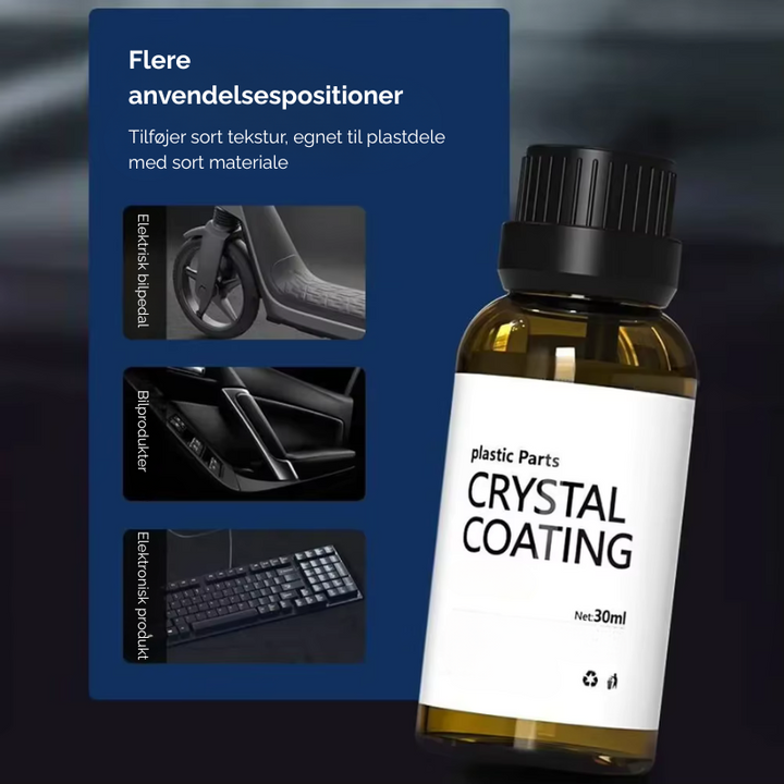Interiør plastdel fornyet med Bilplast Restorer; giver glans, UV-beskyttelse og vedligeholdelse af bilinteriør.
