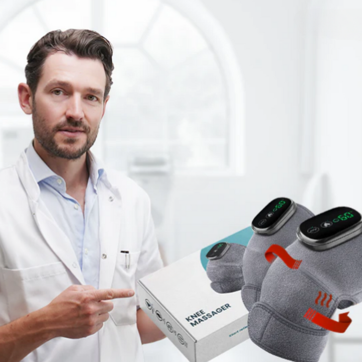 Innovativ knæstøtte til velvære, reducerer ledsmerter & ømhed med vibrationsterapi, ideel for sundhed.
