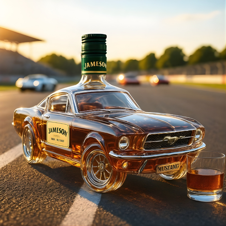 Fyld din sportsvogns-whiskykaraffel i glas med favoritspiritus. Stilfuld dekanter og barudstyr.
