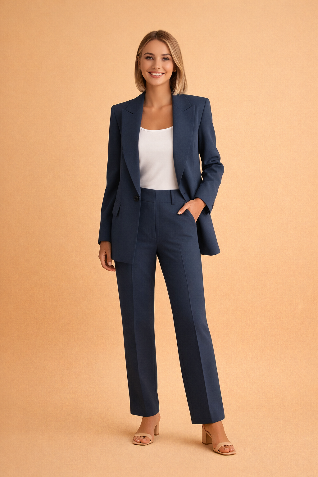 Professionelt dame blazer sæt, ideelt til formelle begivenheder, kontor og business møder.