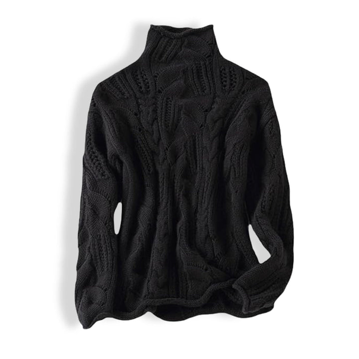 Elegant dame rullekravetrøje i blød, varm strik. Perfekt til hverdagsstil og vinterbeklædning, klassisk design.