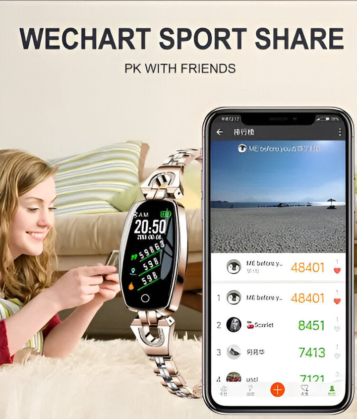 Dame sport smartwatch med mange tilstande, fitness tracker og vandtæt design.