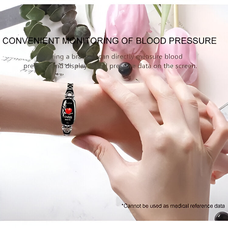 Elegant kvinde wellness ur i guld, overvåger puls, blodtryk og søvn.