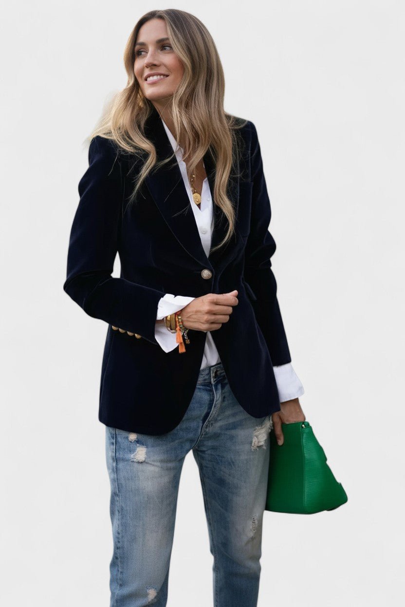 Elegant dameblazer til hverdag og aften. Perfekt til kontorstil og fest, tidsløst design til kvinder.