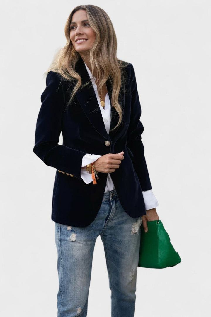 Elegant dameblazer til hverdag og aften. Perfekt til kontorstil og fest, tidsløst design til kvinder.