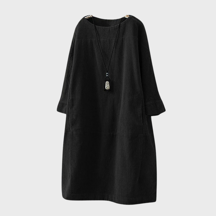 Elegant damekjole i komfortabel stil, langærmet minikjole, perfekt til fest og hverdag.