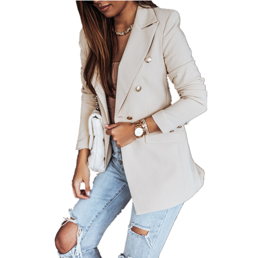 Stilfuld dobbeltradet blazer til kvinder, ideel til en moderne og alsidig garderobe.