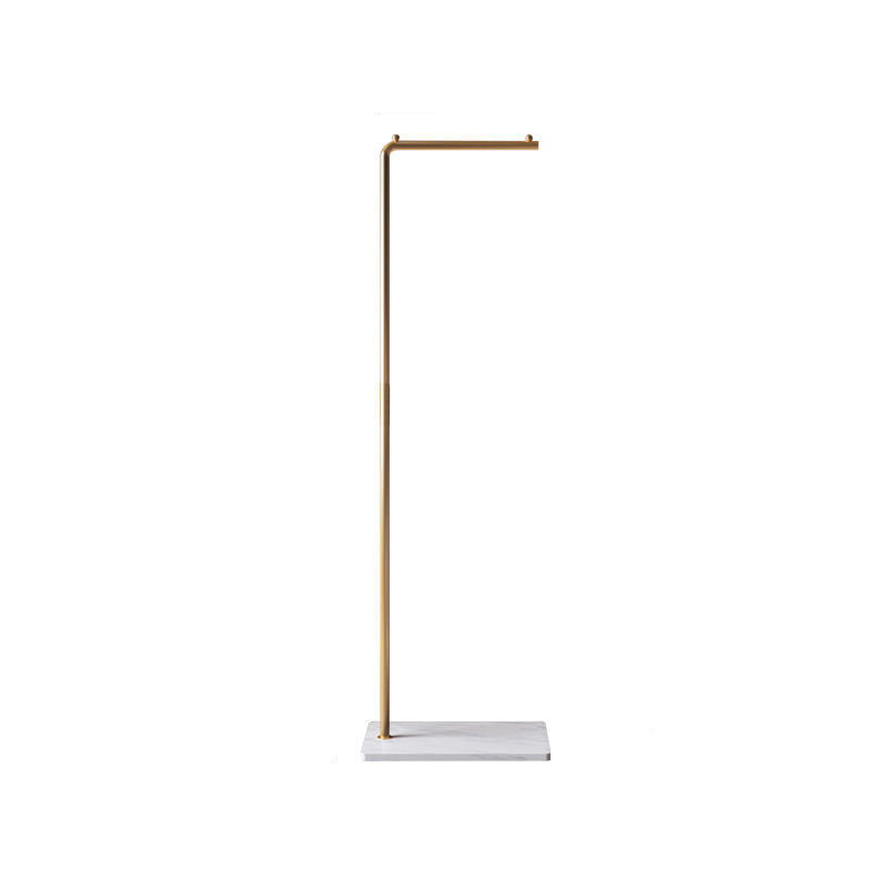 Fritstående luksus tøjstativ, 150 cm, med unik marmorfod og slankt sort metal design, perfekt til organisering.