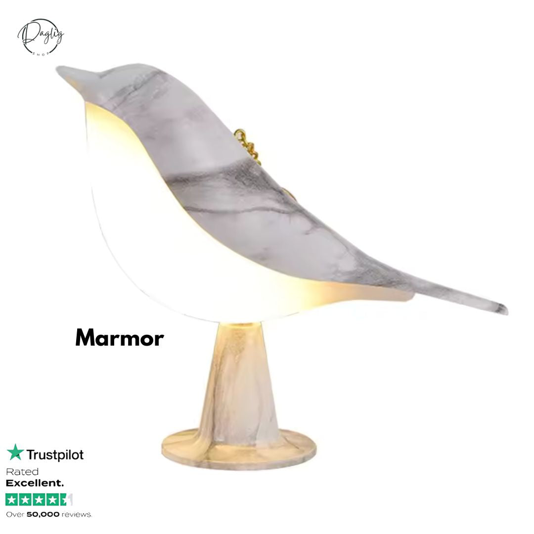 Fuglelampe, trådløs og genopladelig. Justerbar LED-lys skaber elegant stemningslys til indretning.