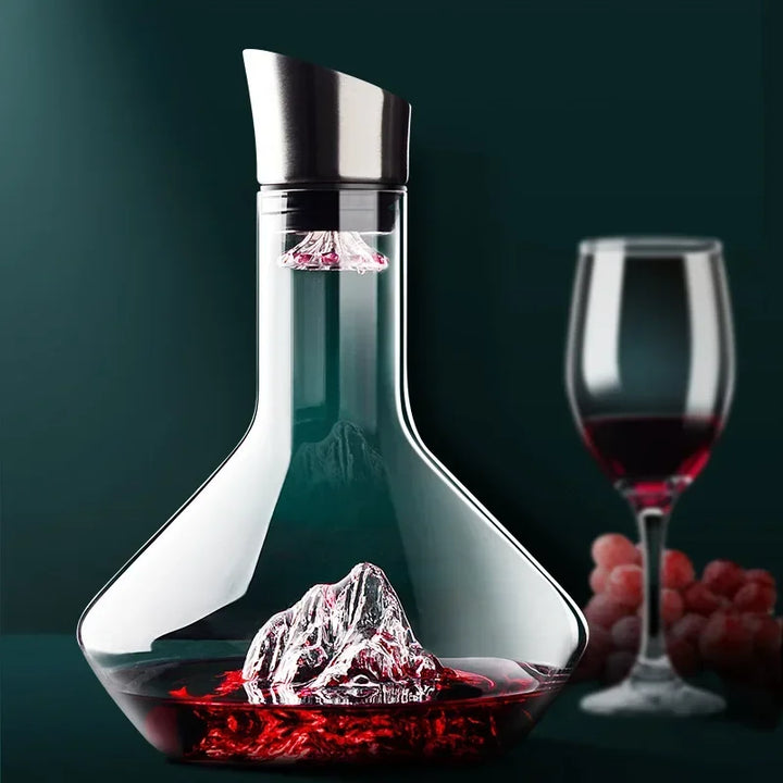 Luksuriøs håndlavet vinkaraffel af krystalglas, 1500ml, perfekt til elegant servering.