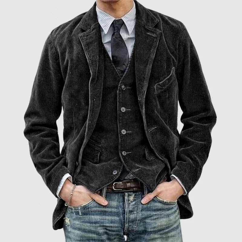 Vintage-stil herre jakkevest sæt i dybbrun. Skræddersyet til lag-på-lag look, både formel og afslappet.