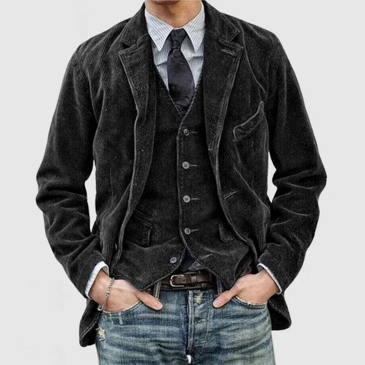 Vintage-stil herre jakkevest sæt i dybbrun. Skræddersyet til lag-på-lag look, både formel og afslappet.
