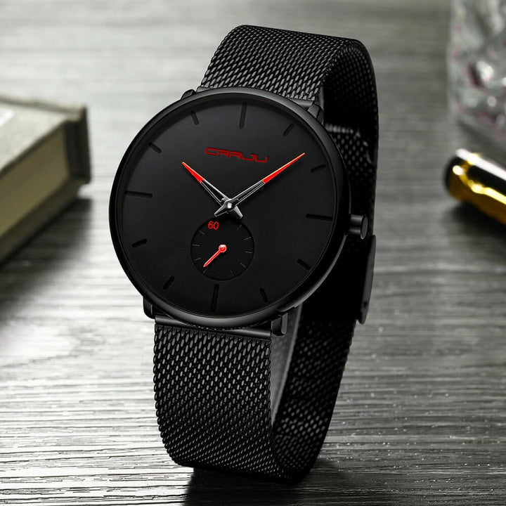Slankt og elegant herre armbåndsur med kvarts teknologi, perfekt til den moderne mand.